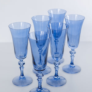 Estelle Colored Regal Flute - Set of 6 {Cobalt Blue}