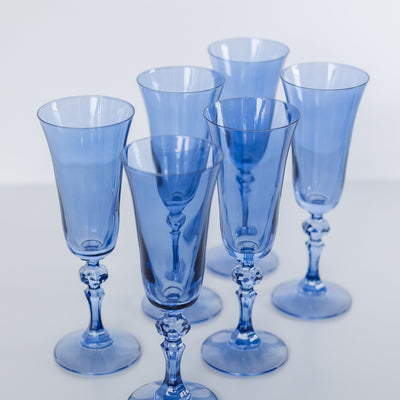 Estelle Colored Regal Flute - Set of 6 {Cobalt Blue}
