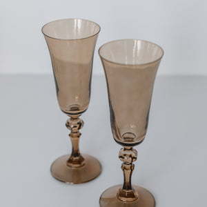 Estelle Colored Regal Flute - Set of 2 {Mocha Mousse (Our Amber Smoke)}