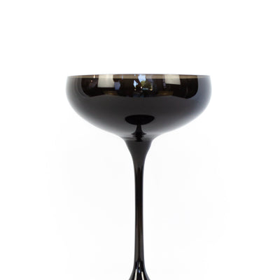 Estelle Colored Champagne Coupe Stemware - Set of 6 {Black Onyx}