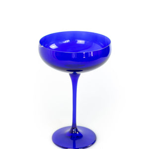 Estelle Colored Champagne Coupe Stemware - Set of 6 {Royal Blue}