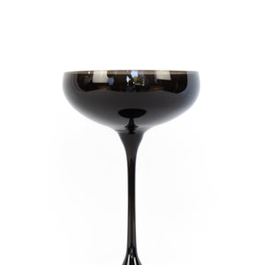 Estelle Colored Champagne Coupe Stemware - Set of 2 {Black Onyx}