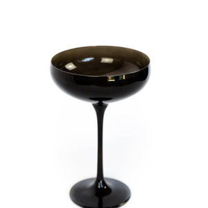 Estelle Colored Champagne Coupe Stemware - Set of 6 {Black Onyx}