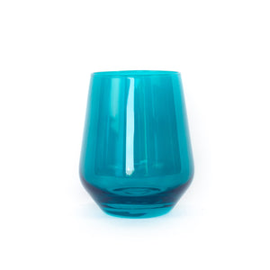Estelle Colored Wine Stemless - Set of 6 {Teal}