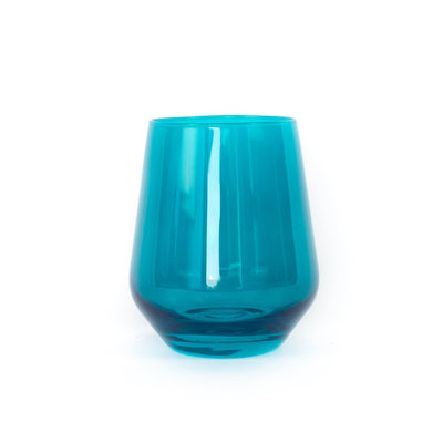 Estelle Colored Wine Stemless - Set of 6 {Teal}