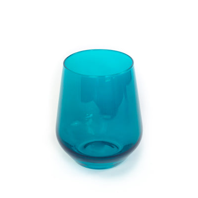 Estelle Colored Wine Stemless - Set of 2 {Teal}