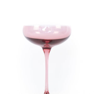 Estelle Colored Champagne Coupe Stemware - Set of 2 {Rose}