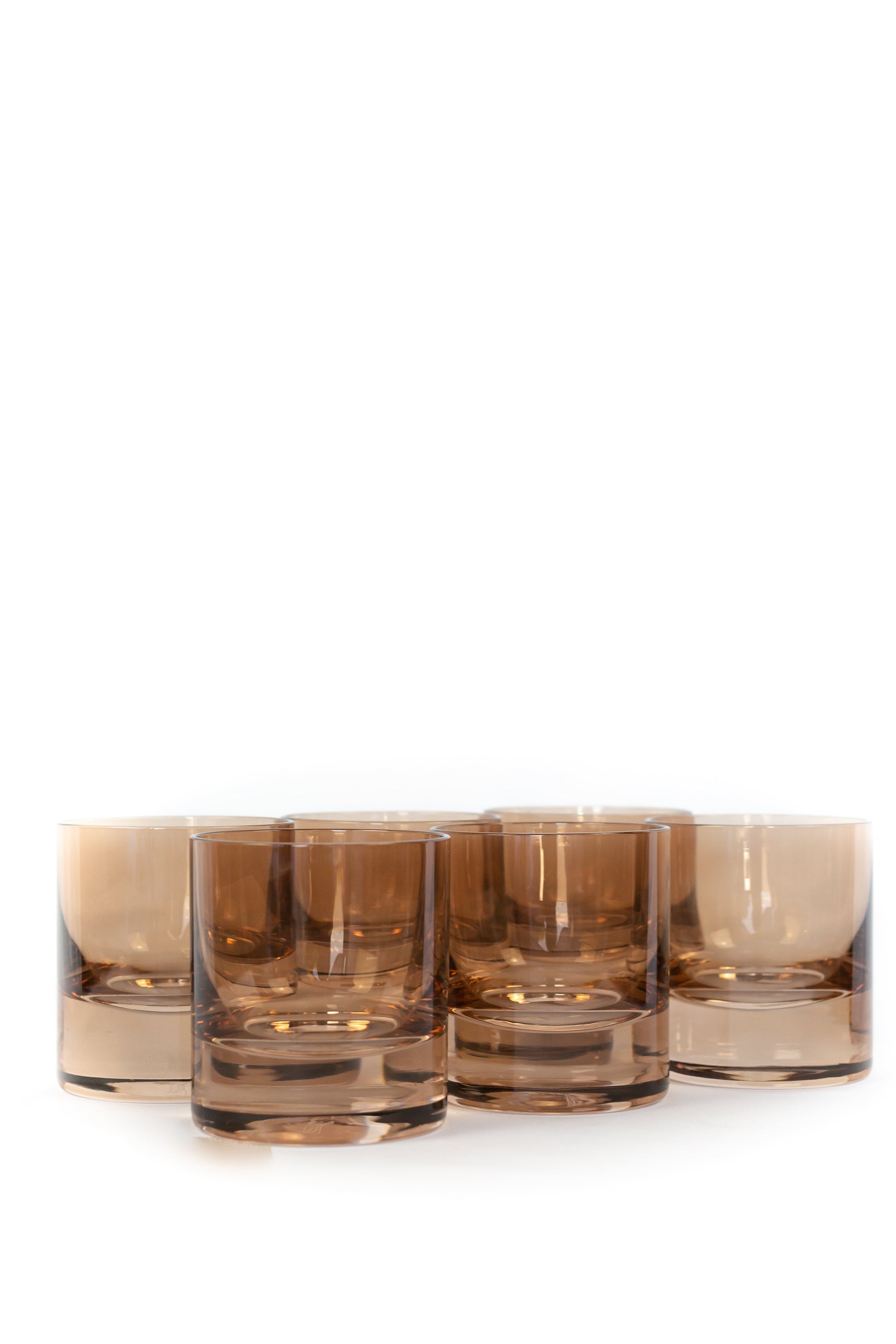 Estelle Colored Rocks Glass - Set of 6 {Mocha Mousse (Our Amber Smoke)}