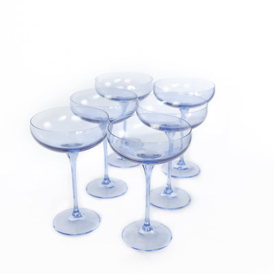 Estelle Colored Champagne Coupe Stemware - Set of 6 {Cobalt Blue}