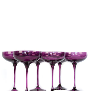 Estelle Colored Champagne Coupe Stemware - Set of 6 {Amethyst}
