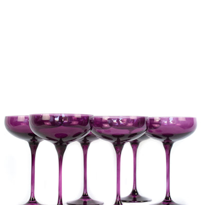 Estelle Colored Champagne Coupe Stemware - Set of 6 {Amethyst}