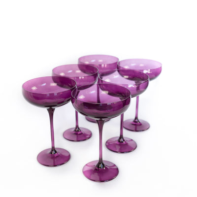 Estelle Colored Champagne Coupe Stemware - Set of 6 {Amethyst}