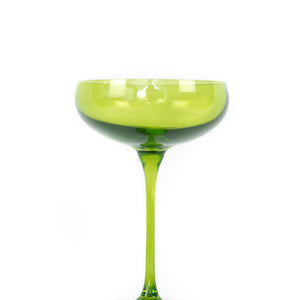 Estelle Colored Champagne Coupe Stemware - Set of 6 {Forest Green}