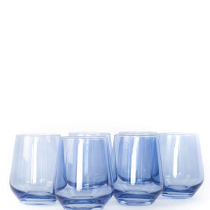 Estelle Colored Wine Stemless - Set of 6 {Cobalt Blue}