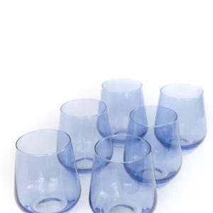 Estelle Colored Wine Stemless - Set of 6 {Cobalt Blue}