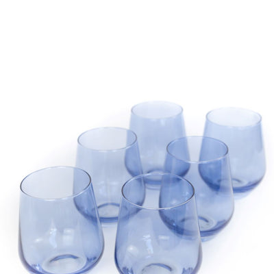Estelle Colored Wine Stemless - Set of 6 {Cobalt Blue}