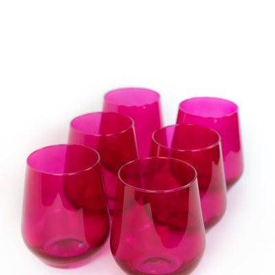 Estelle Colored Wine Stemless - Set of 6 {Viva Magenta (Our Fuchsia)}