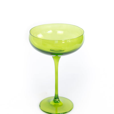 Estelle Colored Champagne Coupe Stemware - Set of 2 {Forest Green}