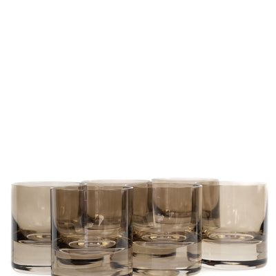 Estelle Colored Rocks Glass - Set of 2 {Gray Smoke}