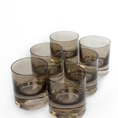Estelle Colored Rocks Glass - Set of 2 {Gray Smoke}