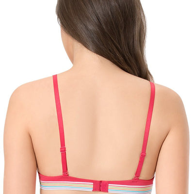 every de Padded Wired Sassy Stripes T-Shirt Bra - Azalea