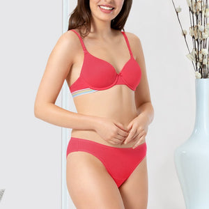 every de Padded Wired Sassy Stripes T-Shirt Bra - Azalea