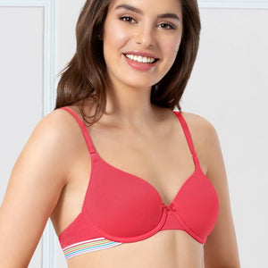 every de Padded Wired Sassy Stripes T-Shirt Bra - Azalea