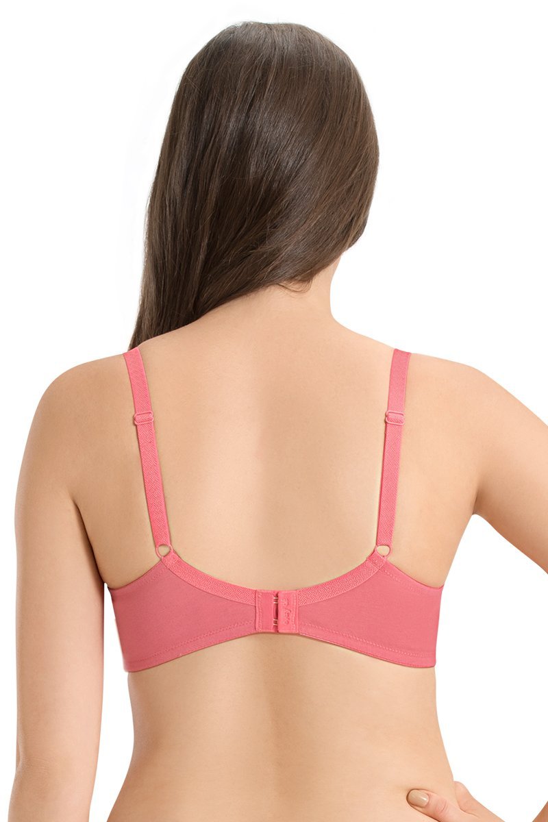 every de Non-Padded Non Wired Smoothing Crossover Bra - Sunkist-Coral