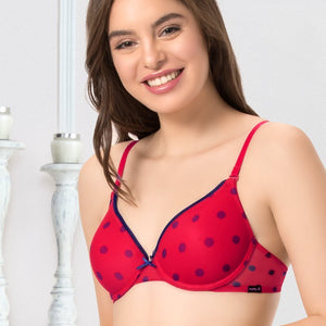 every de Bae Full Cover Padded Underwired T-shirt Bra - Crimson