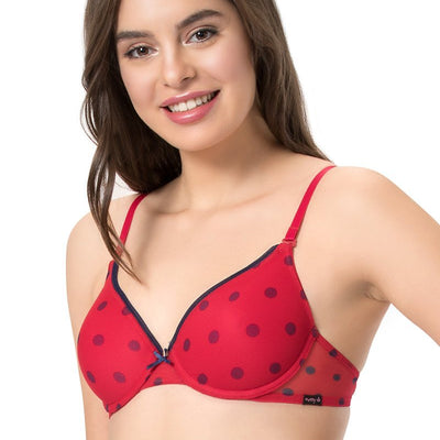 every de Bae Full Cover Padded Underwired T-shirt Bra - Crimson