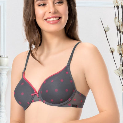 every de Bae Full Cover Padded Underwired T-shirt Bra - Steel Grey