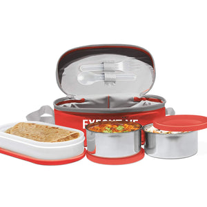 Milton Stainless Steel Executive Lunch Insulated Tiffin | 3 Stainless Steel Containers