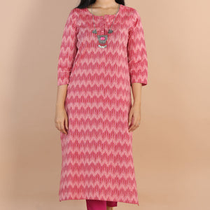 Ikat  straight cut kurti