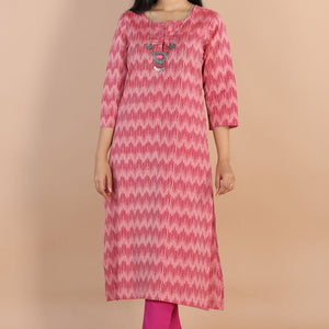Ikat  straight cut kurti