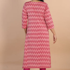 Ikat  straight cut kurti
