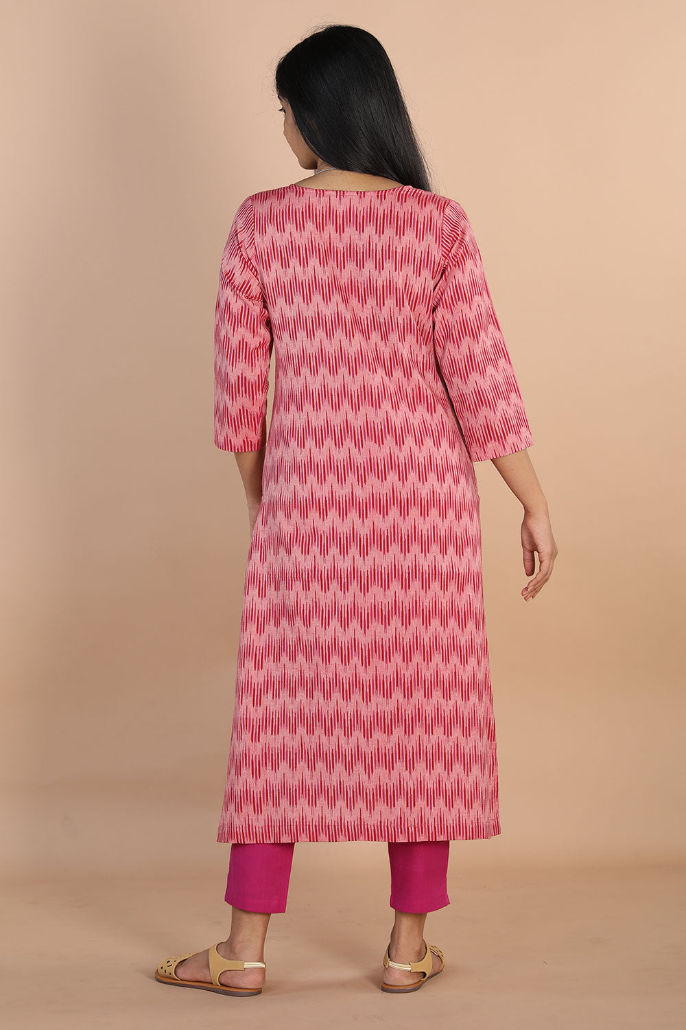 Ikat  straight cut kurti