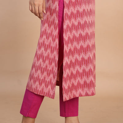 Ikat  straight cut kurti