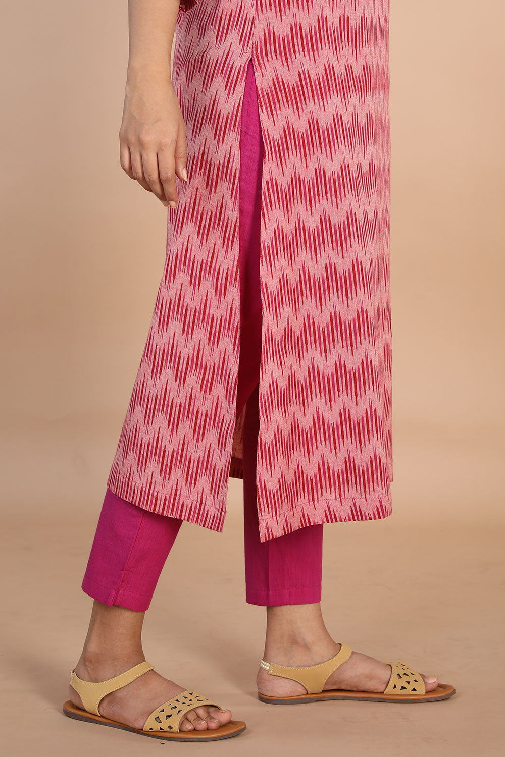 Ikat  straight cut kurti