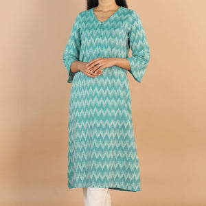 Ikat  straight cut kurti