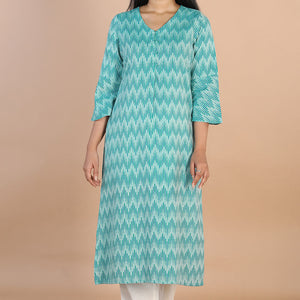 Ikat  straight cut kurti
