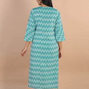 Ikat  straight cut kurti