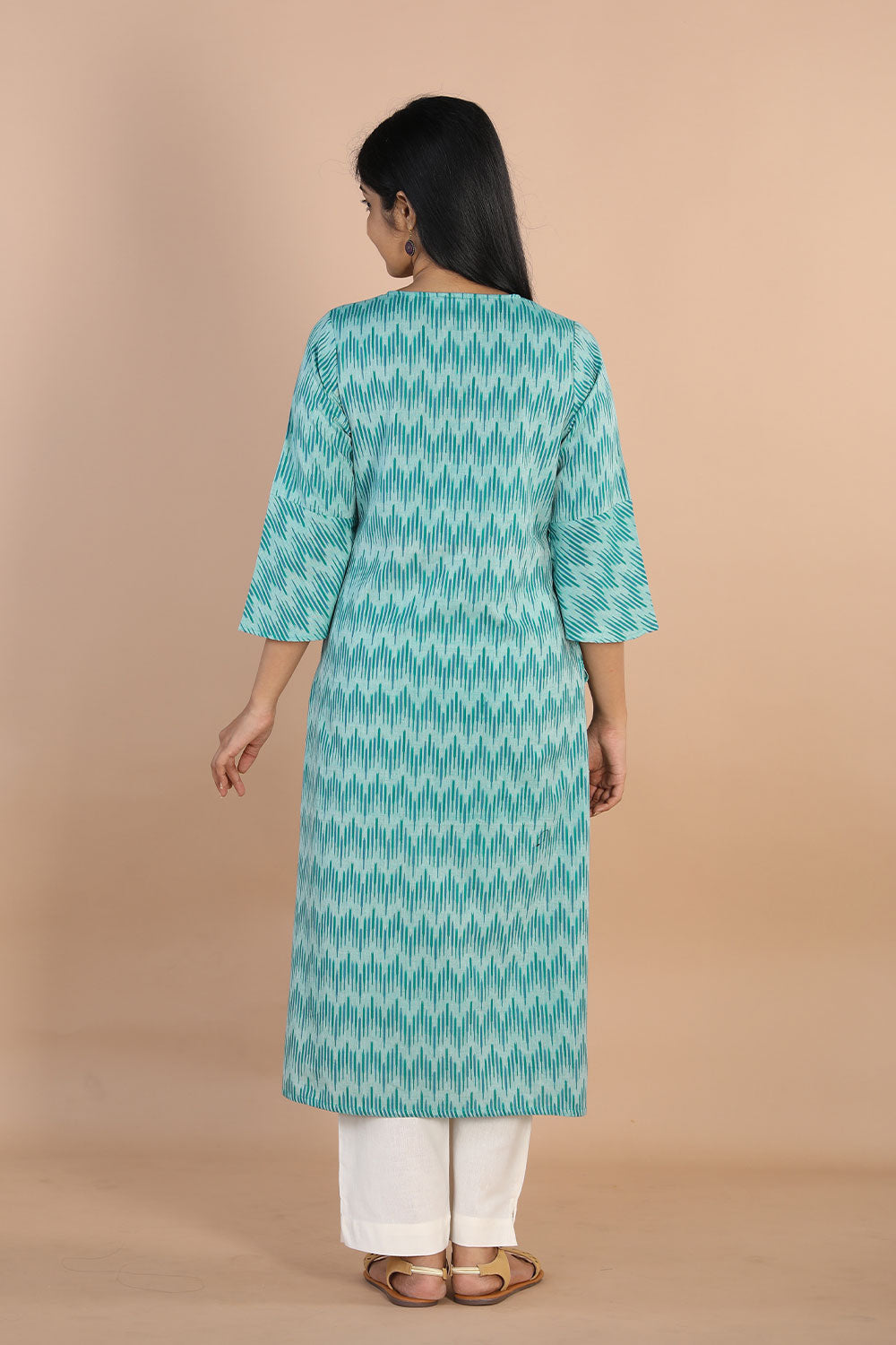 Ikat  straight cut kurti