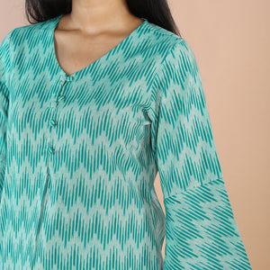 Ikat  straight cut kurti