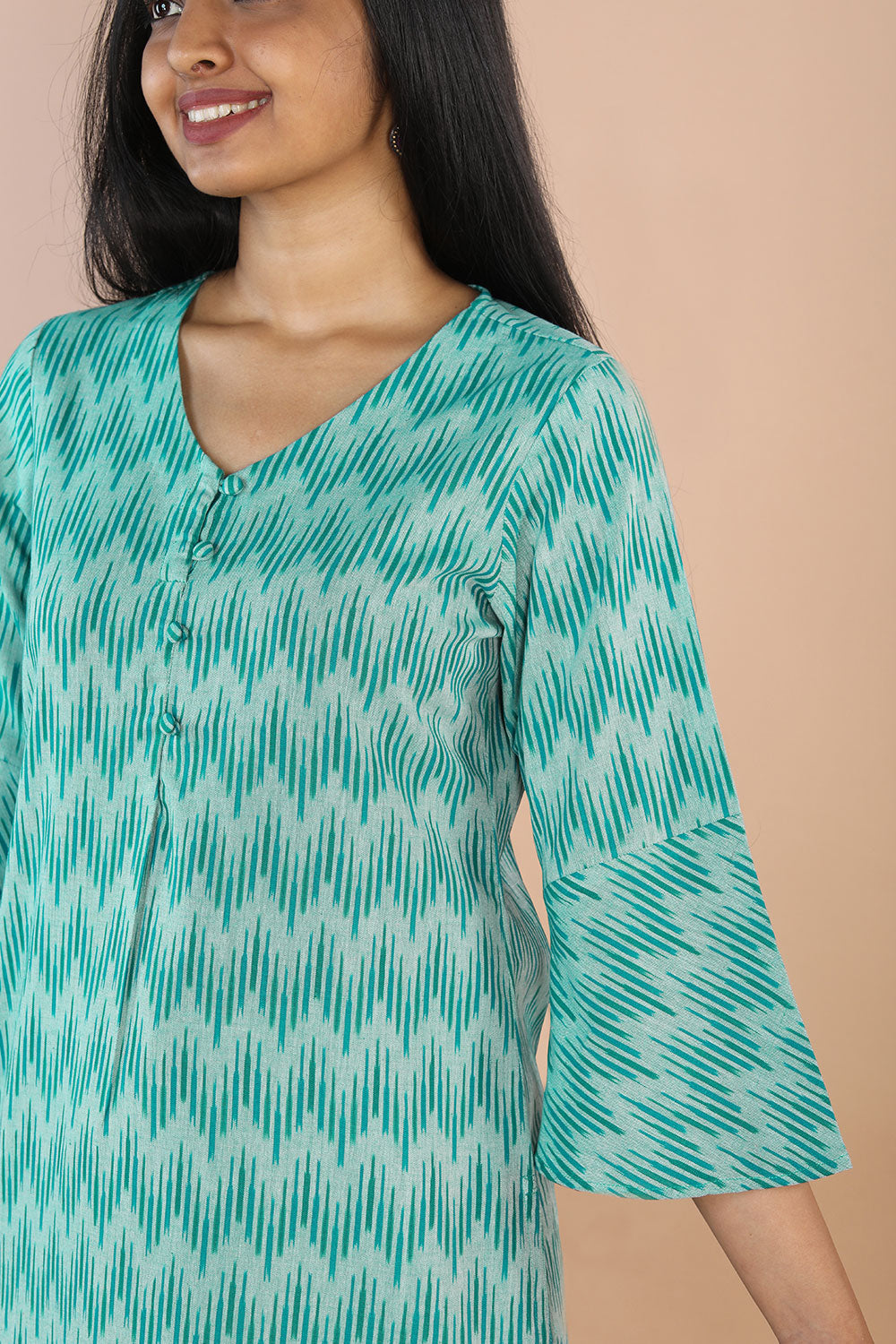Ikat  straight cut kurti