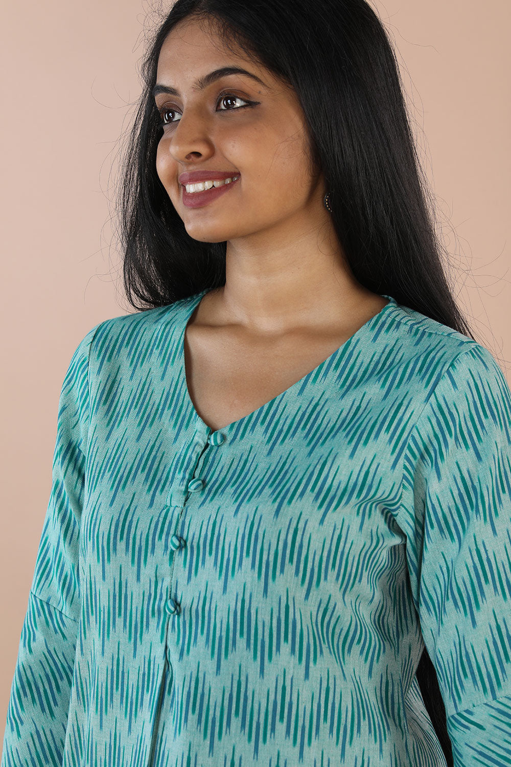 Ikat  straight cut kurti