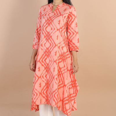 Cotton Pochampally ikkat diamond weave kurta