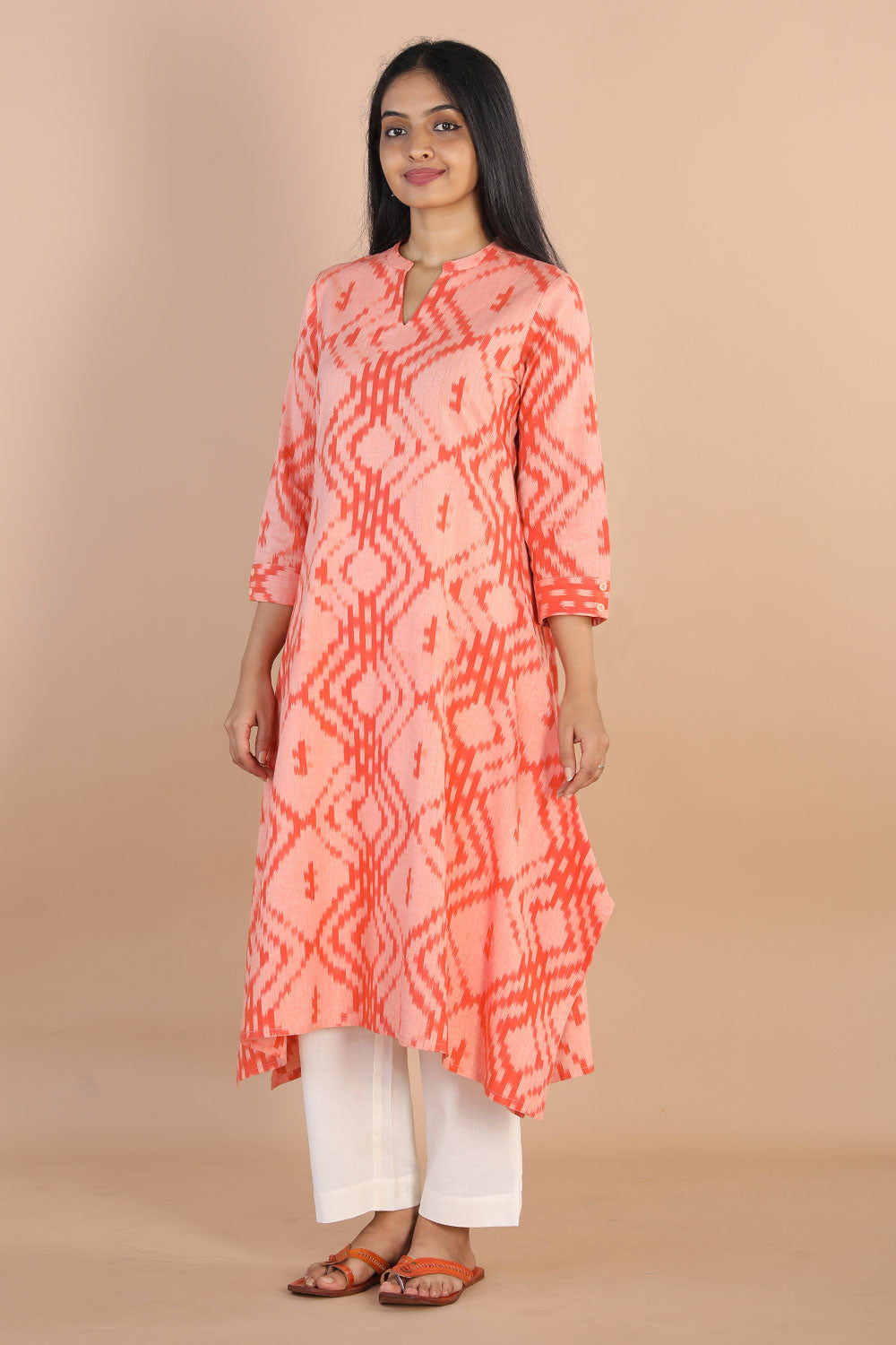 Cotton Pochampally ikkat diamond weave kurta
