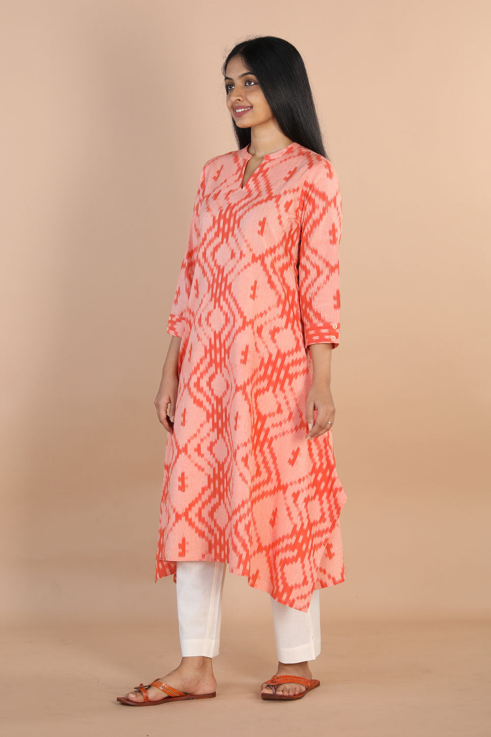 Cotton Pochampally ikkat diamond weave kurta