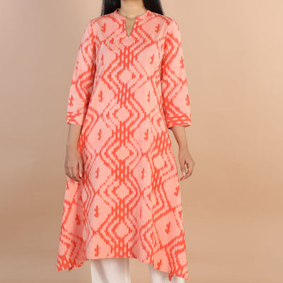 Cotton Pochampally ikkat diamond weave kurta