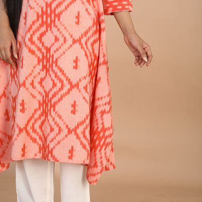 Cotton Pochampally ikkat diamond weave kurta